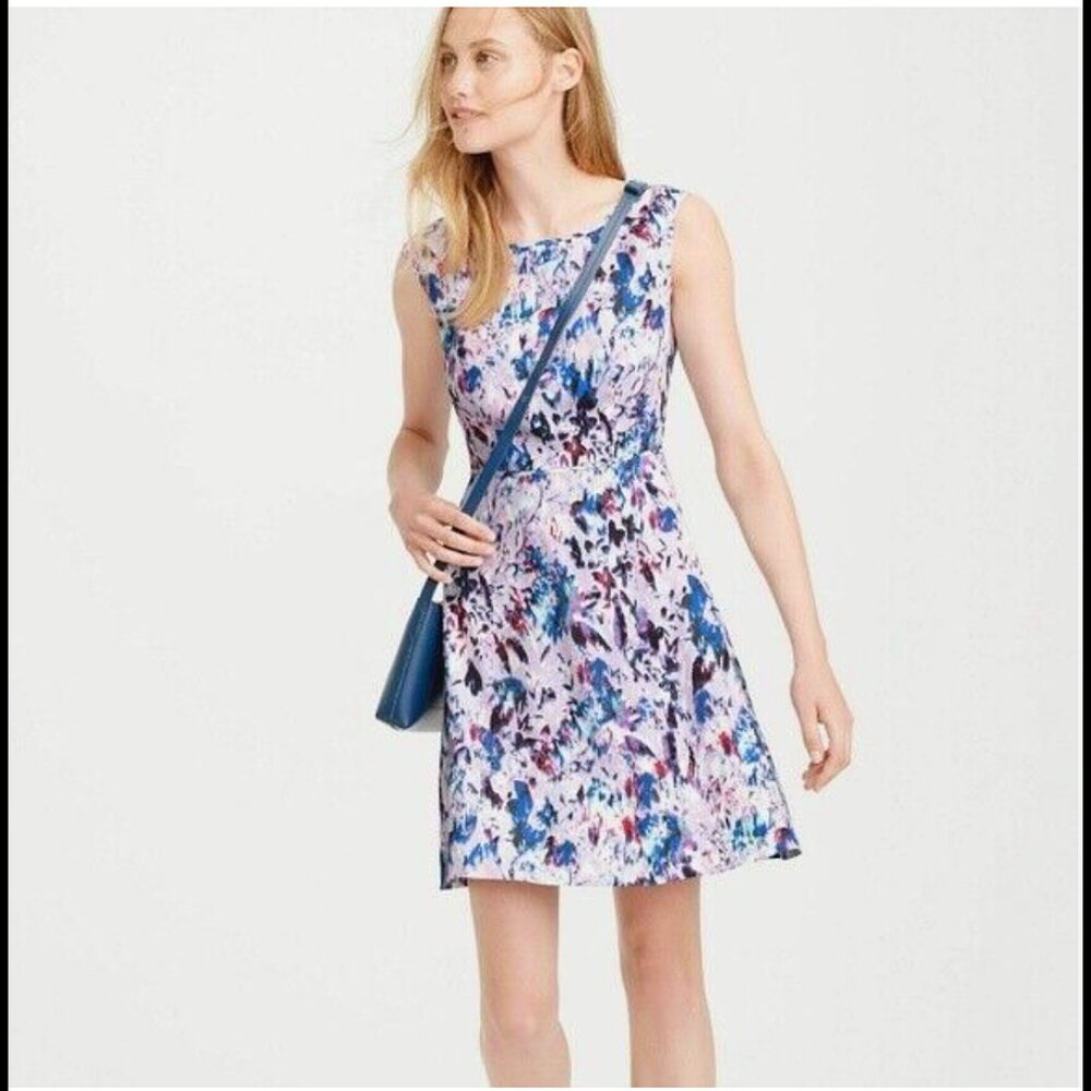 NWOT J. Crew Floral Watercolour Fit & Flare Dress